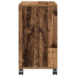 Berkfield Home Side Table with Wheels - Old Wood, 50x30x55 cm, Engineered Wood in Brown - Size: 50 x 30 x 55 cm - thumbnail 7