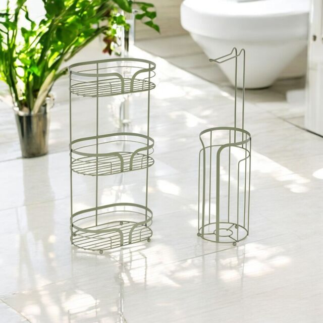 Showerdrape Dante Freestanding Floor Caddy & Toilet Roll Holder in Green - image 1