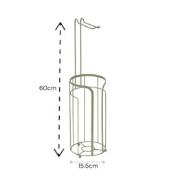 Showerdrape Dante Freestanding Floor Caddy & Toilet Roll Holder in Green - thumbnail 5