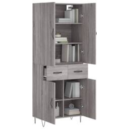 Berkfield Home Highboard Grey Sonoma 69.5x34x180 cm Engineered Wood - thumbnail 3