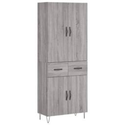 Berkfield Home Highboard Grey Sonoma 69.5x34x180 cm Engineered Wood - thumbnail 1