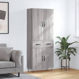 Berkfield Home Highboard Grey Sonoma 69.5x34x180 cm Engineered Wood - thumbnail 2