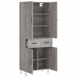 Berkfield Home Highboard Grey Sonoma 69.5x34x180 cm Engineered Wood - thumbnail 4