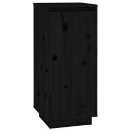 Berkfield Home Shoe Cabinet Black 35x35x80 cm Solid Wood Pine - Size: 35 x 35 x 80 cm - thumbnail 2