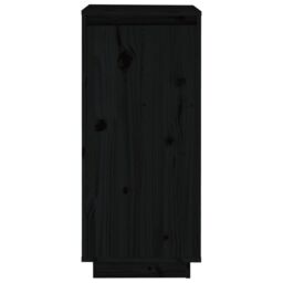 Berkfield Home Shoe Cabinet Black 35x35x80 cm Solid Wood Pine - Size: 35 x 35 x 80 cm - thumbnail 5