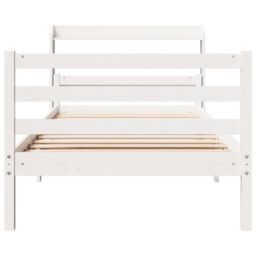Berkfield Home Bed Frame with Headboard without Mattress White 100x200 cm - thumbnail 4
