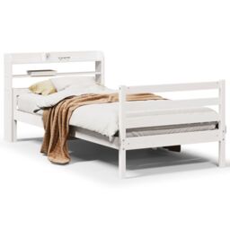 Berkfield Home Bed Frame with Headboard without Mattress White 100x200 cm - thumbnail 2