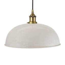 SE Home Pale Grey Worcester Pendant Light - Matt Antique Brass - Black Round