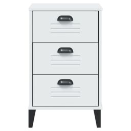 Berkfield Home Bedside Cabinet VIKEN White Engineered Wood - thumbnail 6
