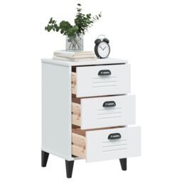 Berkfield Home Bedside Cabinet VIKEN White Engineered Wood - thumbnail 4