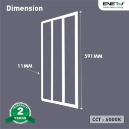 ENER-J 2-Pack Checks Border LED Panels 60x60cm 40W 4000lm in White - Size: 60x60 cm - thumbnail 1