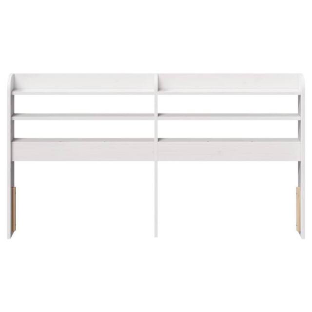 Berkfield Home Headboard with Shelves White 135 cm Solid Wood Pine - image 1