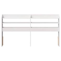 Berkfield Home Headboard with Shelves White 135 cm Solid Wood Pine - thumbnail 1