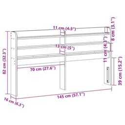 Berkfield Home Headboard with Shelves White 135 cm Solid Wood Pine - thumbnail 9
