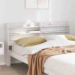 Berkfield Home Headboard with Shelves White 135 cm Solid Wood Pine - thumbnail 2