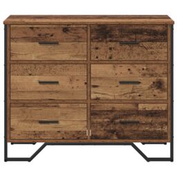 Berkfield Home Chest of Drawers Old Wood 91x35.5x74.5 cm Engineered Wood in Brown - thumbnail 6