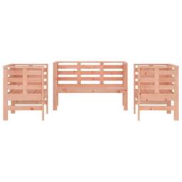 Berkfield Home 3 Piece Garden Lounge Set Solid Wood Douglas in Light Brown - thumbnail 4