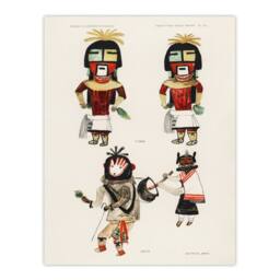 "Artery8 Hopi Kachinas Hopi Native Vintage Wall Art Print Poster in White - Size: W24"" x H32""" - thumbnail 1