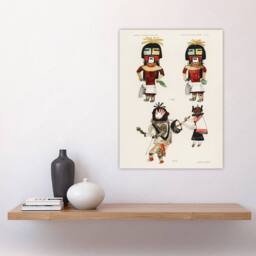 "Artery8 Hopi Kachinas Hopi Native Vintage Wall Art Print Poster in White - Size: W24"" x H32""" - thumbnail 4