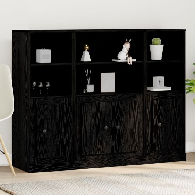 Berkfield Home Highboard Black Oak 132x35, 5x103, 5 cm Engineered Wood - image 1