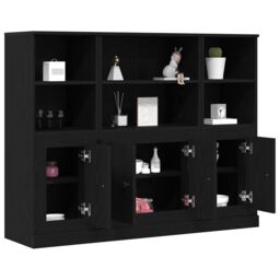Berkfield Home Highboard Black Oak 132x35, 5x103, 5 cm Engineered Wood - thumbnail 3