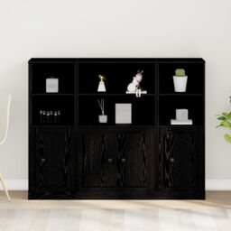 Berkfield Home Highboard Black Oak 132x35, 5x103, 5 cm Engineered Wood - thumbnail 4