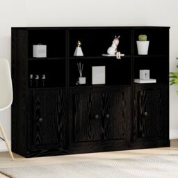 Berkfield Home Highboard Black Oak 132x35, 5x103, 5 cm Engineered Wood - thumbnail 1