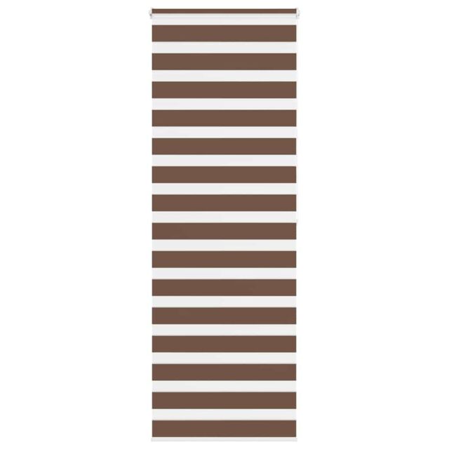 Berkfield Home Zebra Blind Brown 75x200 cm Fabric Width 70.9 cm Polyester - image 1