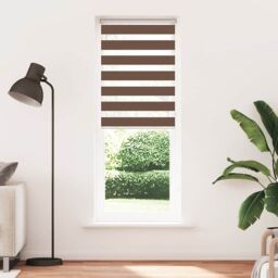 Berkfield Home Zebra Blind Brown 75x200 cm Fabric Width 70.9 cm Polyester - thumbnail 2