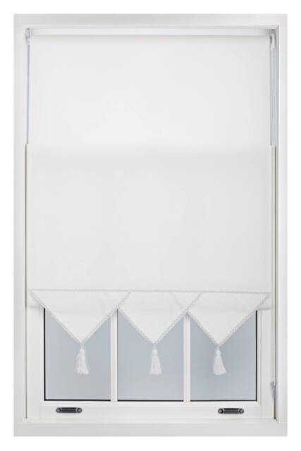 Furnished Triangle Peak Window Roller Blind With Metal Fittings in White - Size: 45 cm width x 165 cm drop - image 1