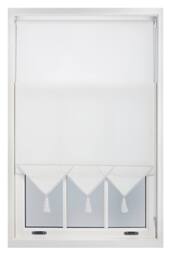 Furnished Triangle Peak Window Roller Blind With Metal Fittings in White - Size: 45 cm width x 165 cm drop - thumbnail 1