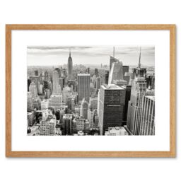 "Artery8 Wall Art Print Jilden Rockefeller Center New York BW USA Framed in Beige - Size: W7"" x H9""" - thumbnail 1