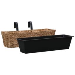 Berkfield Home Garden Planters 2 pcs Water Hyacinth in Brown - thumbnail 1