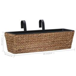 Berkfield Home Garden Planters 2 pcs Water Hyacinth in Brown - thumbnail 9