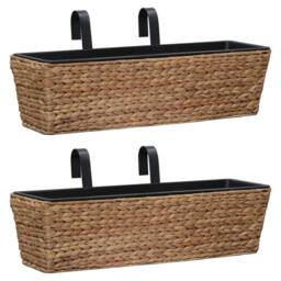 Berkfield Home Garden Planters 2 pcs Water Hyacinth in Brown - thumbnail 2
