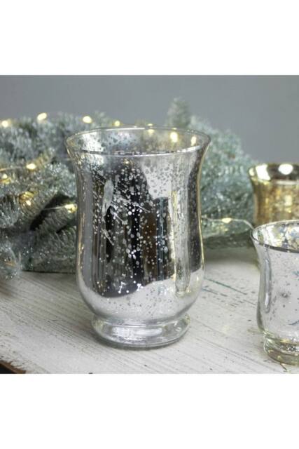 KDMD Medium Shiny Speckle Silver Hurricane Vase 2 Pack - image 1
