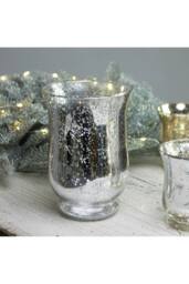 KDMD Medium Shiny Speckle Silver Hurricane Vase 2 Pack - thumbnail 7