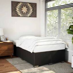 Berkfield Home Elegant Bed Frame without Mattress Black¬†Double Faux Leather in Black - Size: Double - thumbnail 2
