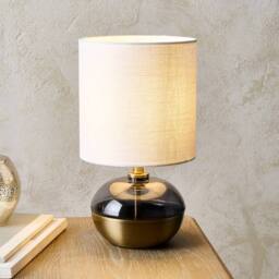 Pagazzi Emmy Antique Brass & Smoke Glass Table Lamp in Gold