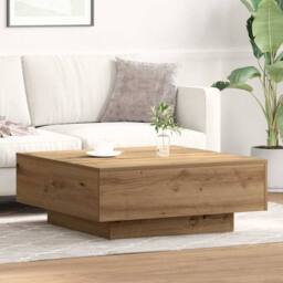 Berkfield Home Coffee Table Artisan Oak 80x80x31 cm Engineered Wood in Brown - Size: 80 x 80 x 31 cm - thumbnail 2