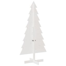 Berkfield Home Wooden Christmas Tree for Decoration White 150 cm Solid Wood Pine - thumbnail 5
