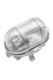 CGC Lighting Oval Metal Cage Bulkhead Wall Or Ceiling Light in White - thumbnail 2