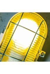 CGC Lighting Oval Metal Cage Bulkhead Wall Or Ceiling Light in White - thumbnail 3