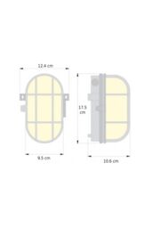 CGC Lighting Oval Metal Cage Bulkhead Wall Or Ceiling Light in White - thumbnail 6