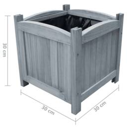 Berkfield Home Garden Raised Beds 2 pcs 30x30x30 cm Solid Firwood in Grey - Size: 30 x 30 x 30 cm - thumbnail 4