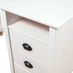 Berkfield Home Desk Hill White 150x50x74 cm Solid Pine Wood - Size: 150 x 50 x 74 cm - thumbnail 5