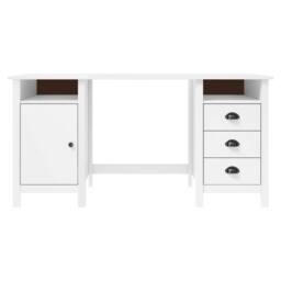 Berkfield Home Desk Hill White 150x50x74 cm Solid Pine Wood - Size: 150 x 50 x 74 cm