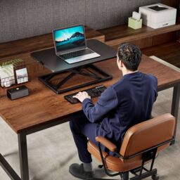VonHaus Height Adjustable Five Height Setting X-Frame Standing Desk Converter in Black - thumbnail 7