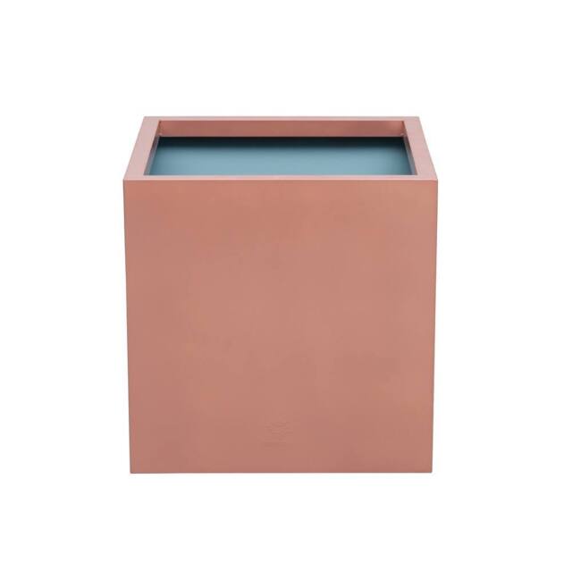 Primrose Outdoor Zinc Square Cube Planter Copper Finish Weather Resistant 60cm - image 1