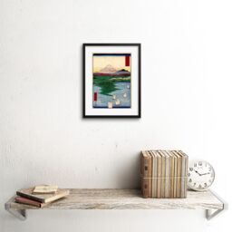 "Artery8 Wall Art Print Painting Japan Woodblock Noge Yokohama Artwork Framed 9X7 Inch in Black - Size: W7"" x H9""" - thumbnail 2